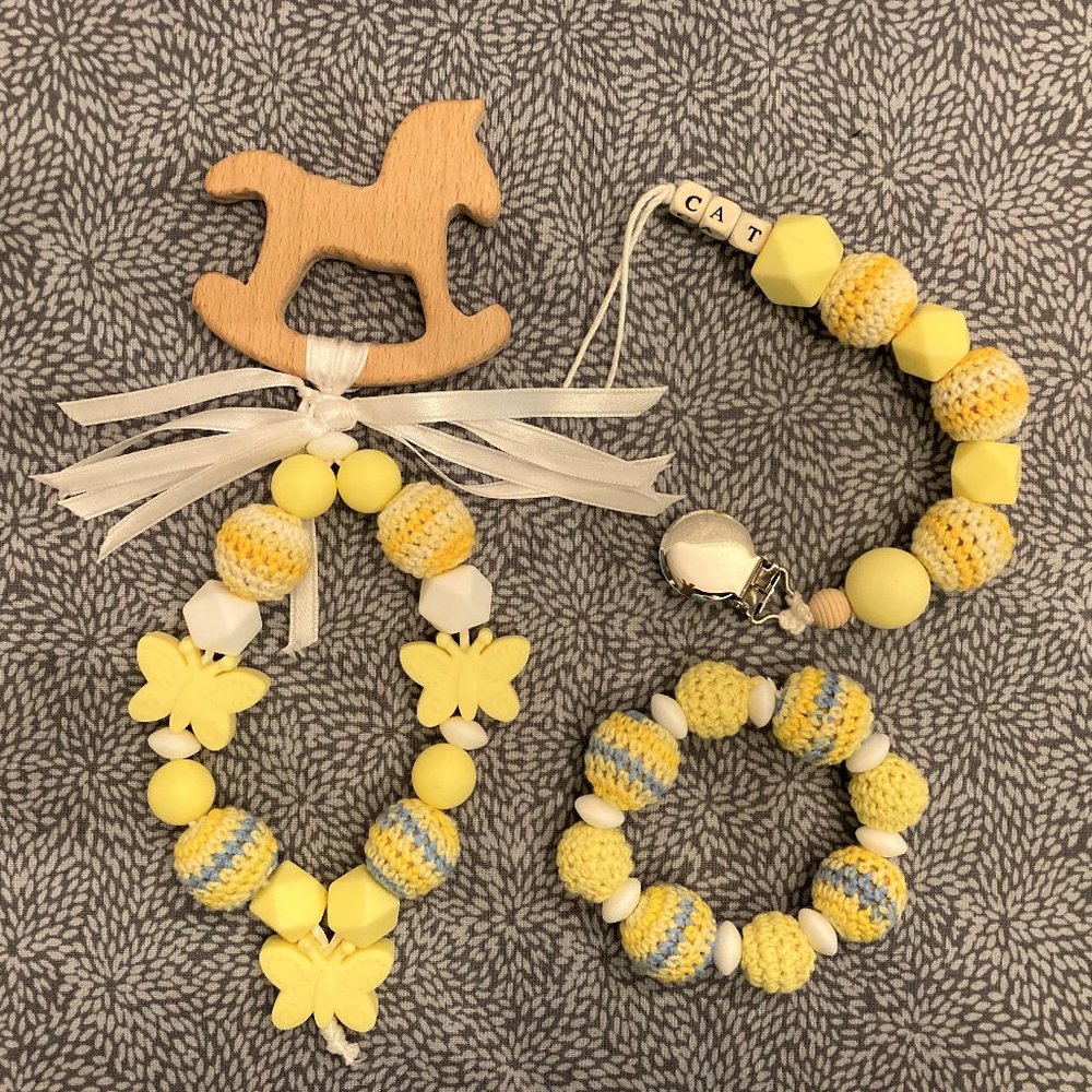 Silicone/Wood Pacifier/Dummy/clip/teething toys